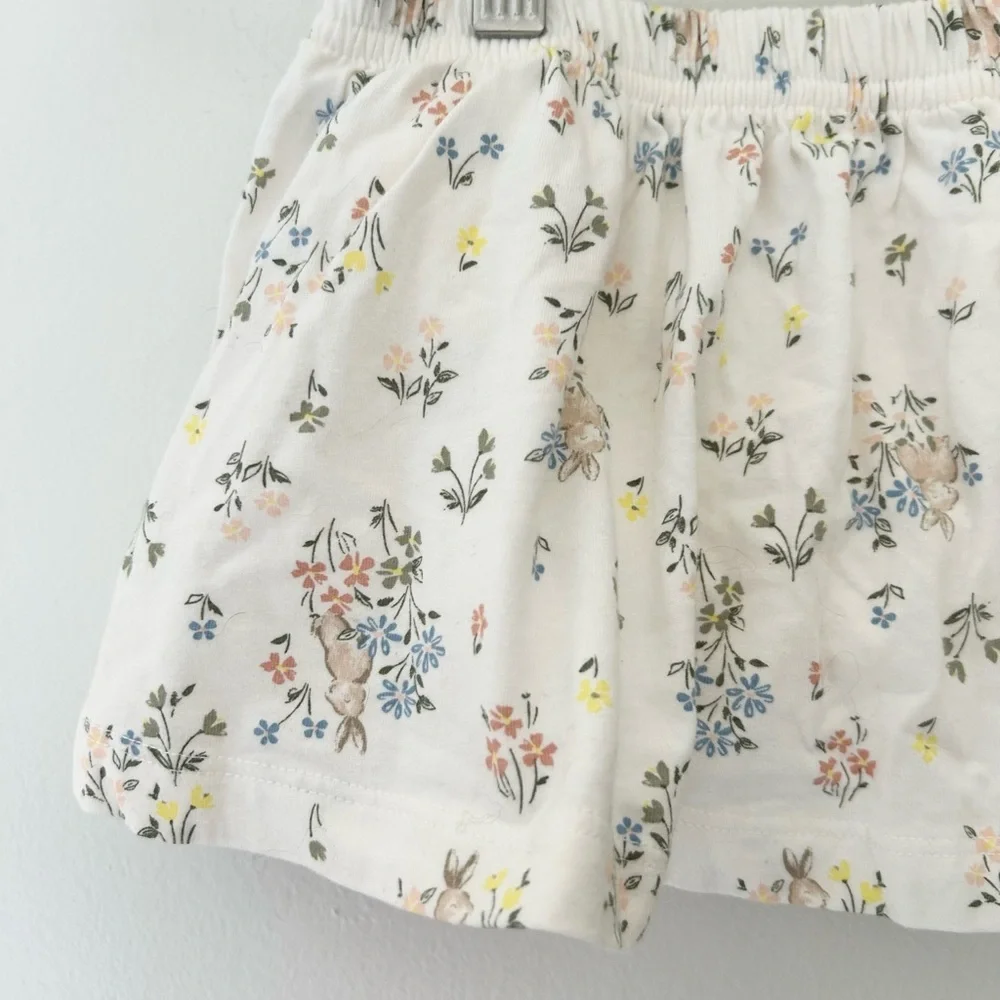 Carter's 24 Months Cotton White Floral Bunny Easter Elastic-Waist Skort